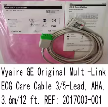 GE Multi-Link ECG Care Cable 3/5-Lead, AHA, 3.6m/12 ft. REF: 2017003-001 new original