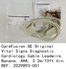 GE Cardiology Cable Banana, AHA, 3.2m/10ft 6in. REF: 2029893-001 FOR MAC1200MAC800 MAC400 MAC600 MAC1600 MAC2000new oringal