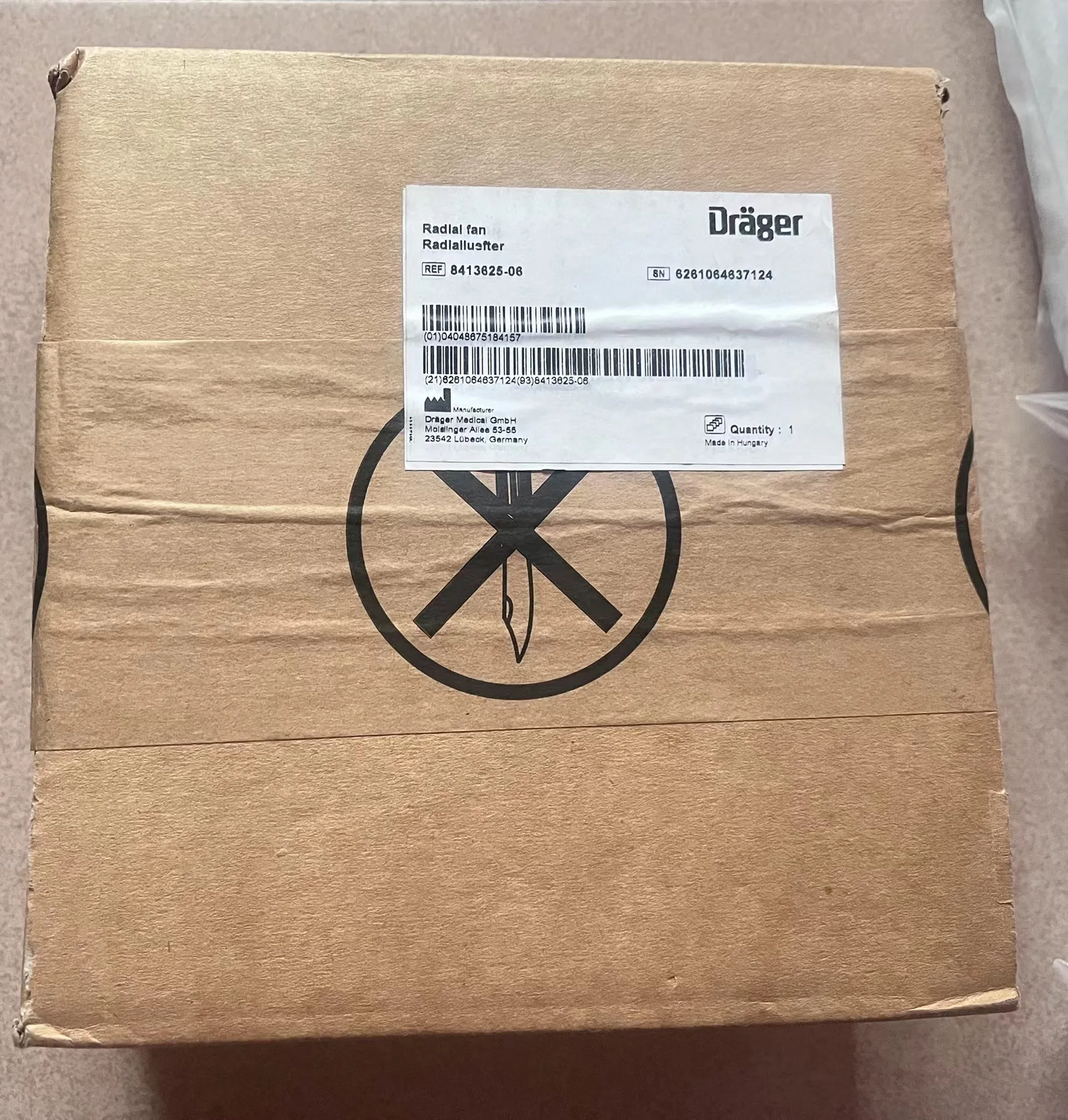 Drager redlal fan PN：8413625-06 new original