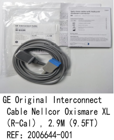 GE Int erconnect Cable Ne llcor Oxi smare XL（R-Cal）, 2.9M（9.5FT）REF：2006644-001 new original