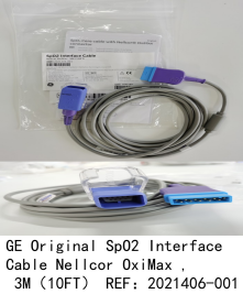 GE  SpO2 In terface Cable Nellcor OxiMax ,  3M（10FT） REF：2021406-001 new original