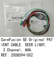 GE  Care Fusion PAT IENT CABLE. SEER LIGHT, 3 Channel, AHA. REF: 2008594-002 new  original