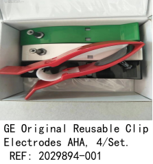 GE Reusable Clip Electrodes AHA, 4/Set. REF: 2029894-001  NEW original