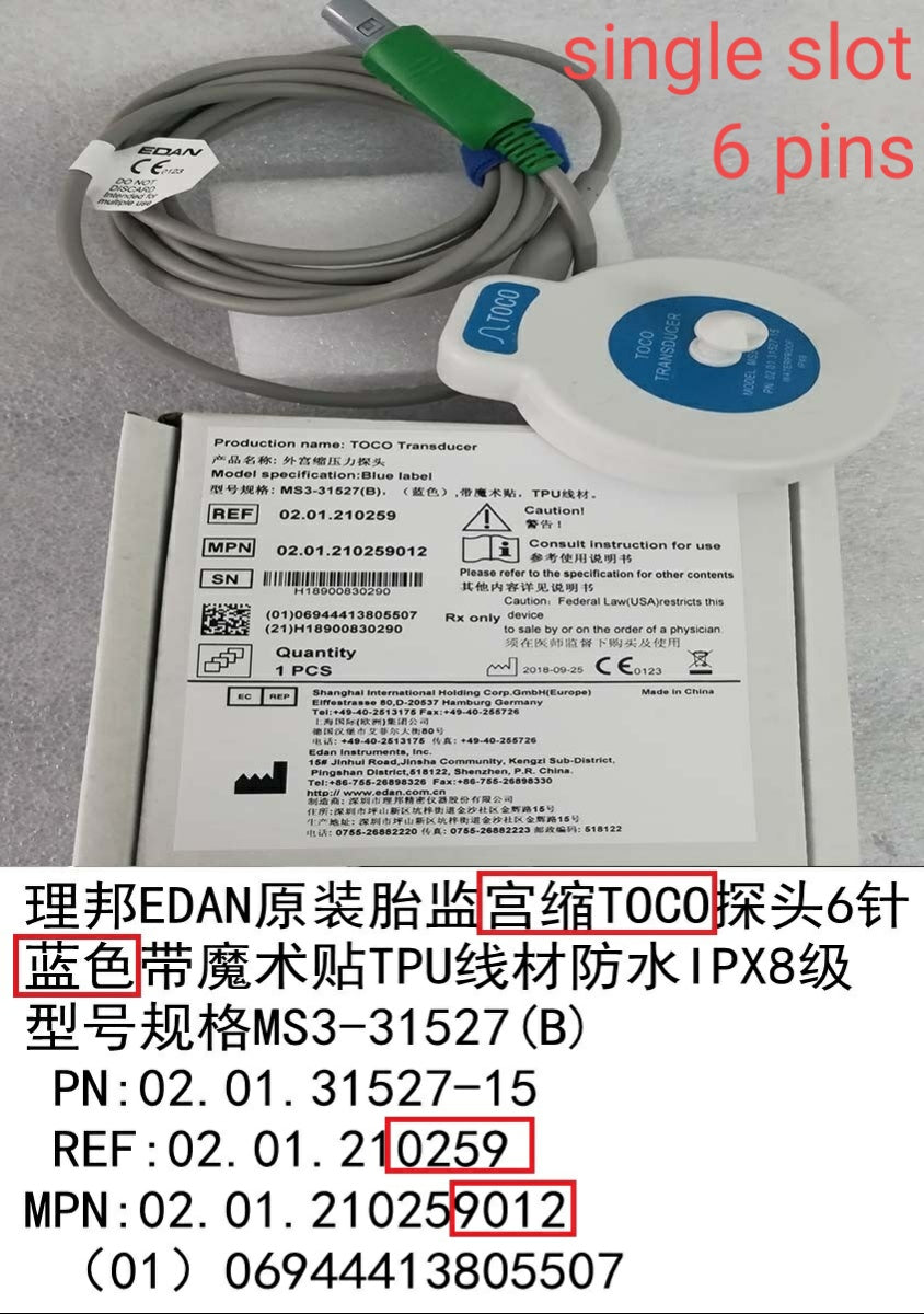 PN:MS3-31527 TOCO transducer (single slot, 6 pins) , for Edan (new,original)