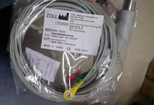 Zoll PN:8000-0026   3lead ECG patient cable (12Ft) new,original